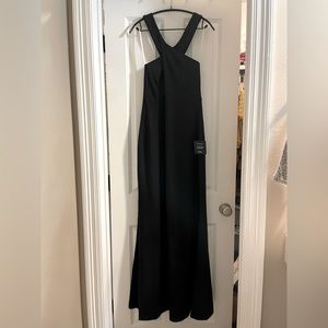 Criss cross black formal gown